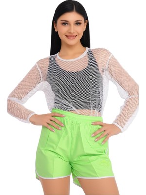 Ottoland Kadın Plaj ve Deniz Şortu Günlük Hızlı Kurur Esnek Cepli Bağcıklı Rahatkesim OPKPDS26OPMOD173