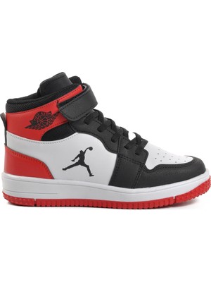 Cool Siyah Kırmızı Erkek Çocuk Hi Sneaker
