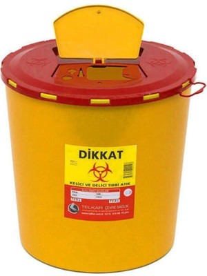 10 Adet 10 Litrelik Turuncu Tıbbi Atık Kovası Seti