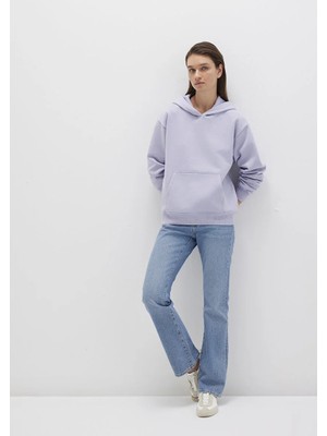 Mavi Kapüşonlu Lila Basic Sweatshirt 167299-70531