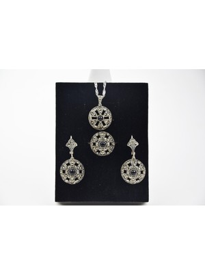 Çember Gümüş Işleme Kadın Takı Seti