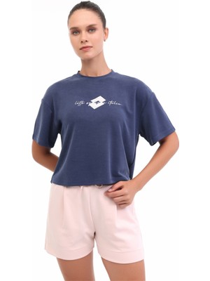 Lotto W-Edsuma Tee 5fx Lacivert Kadın Kısa Kol T-Shirt