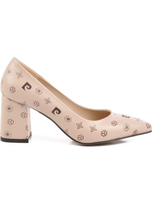 Bej Topuklu Kadın Abiye Ayakkabı 50176 Z