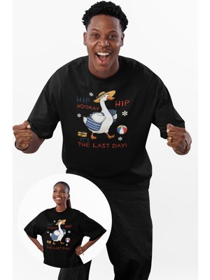 Unisex Its The Last Day Baskılı Tişört, Oversize Komik Yaz Temalı Bisiklet Yaka T-Shirt