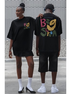 Oversize There's Nothing Like The Sırt Baskılı Tişört, Unisex Big Screen Yazılı T-Shirt