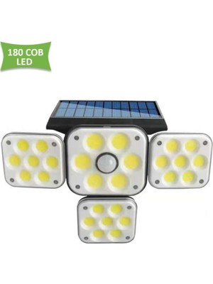 Güneş Enerjili 4 Başlıklı Bahçe Duvar Lambası, Hareket Sensörlü, LED Işık
