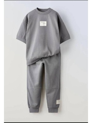 Erkek Çocuk Aplike Detaylı Pamuklu Paçaları Lastikli Altüst Takım