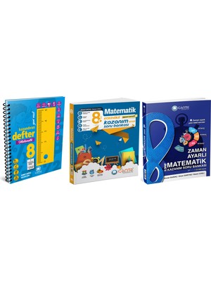 Çanta 2025 8. Sınıf Matematik Etkinlikli Kazanım + Zaman Ayarlı Soru + Defter Seti 3 Kitap