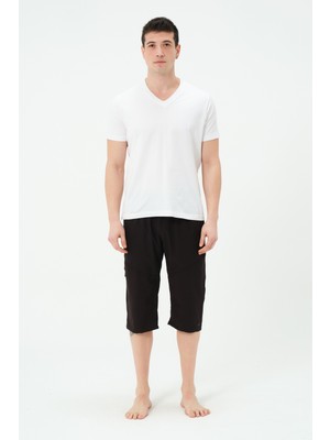 Erkek Büyük Beden Uzun Deniz Şortu 2827-25 Siyah