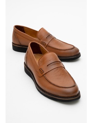 Hakiki Deri, Erkek Bağcıksız Loafer Iç Dış Deri Ayakkabı