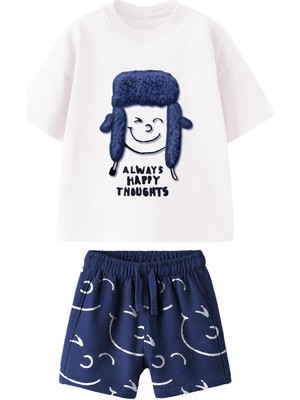 Erkek Çocuk Peluş Şapka Detaylı Pamuklu Altüst Takım