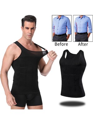 Premium  Beyaz Erkek Atlet Korse Atlet Bel Göğüs Göbek Jinekomasti Toparlayıcı Dik Duruş