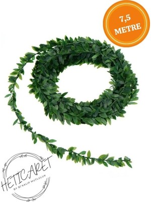 7.5 Metre Yeşil Tel Yaprak Şerit Süs Dekorasyon