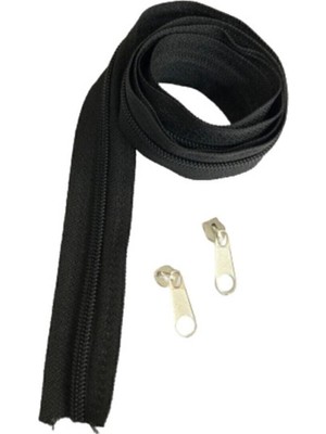 Eyfel 10 Metre Siyah Fermuar 20 Başlık Takılı Yorgan Fermuarı Yastık Fermuarı Çok Amaçlı Fermuar