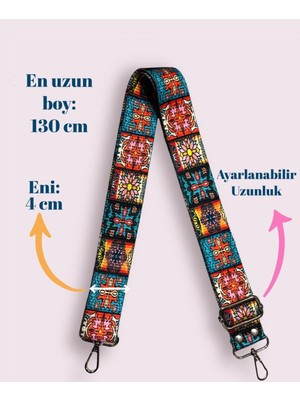 Desenli Çapraz Çanta Askısı / Çanta Sapı