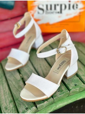 Surpie Shoes Kız Çocuk Topuklu Ayakkabı Kalın Topuklu Tasarım ile Şıklık Tek Bantlı