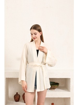 Cottowoo Müslin Kimono Ekru %100 Pamuk