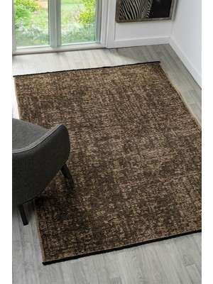 Vitali Home Antik Bej Halı Yıkanabilir Kaymaz Taban Şönil Kilim Dokuma Pamuk Taban Kilim 10102A 120 x 180