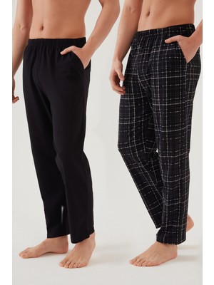 Koza İç Giyim Erkek Pamuklu 2'li Tek Alt Pijama Ekoseli Desen ile Rahat ve Şık Seçim