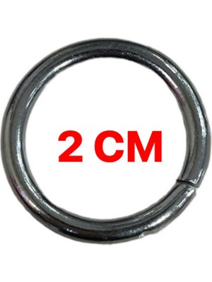 2 cm - Yuvarlak Halka Siyah - 10 Adet - Metal Aksesuar