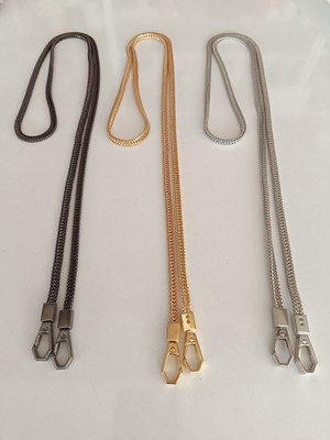 Yassı Yılan Zincir Çanta Zinciri Kancalı Gümüş Renk