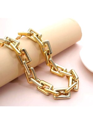 Altın Renk Kalın Zincir El ve Omuz Çanta Askısı, Çanta Aksesuarları, Çanta Zinciri