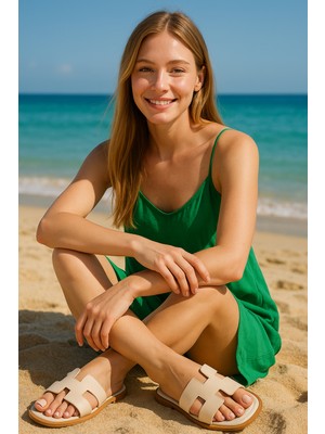 Şık ve Rahat Kadın Terlik Yumuşak Tabanlı Rahat Günlük Plaj Iş Ofis Ev