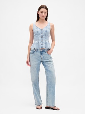 Gap Kadın Açık Mavi Low Rise '90S Jean Pantolon