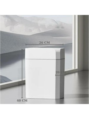 18 Lt Otomatik Sensörlü Çöp Kovası, Kendi Kendine Açılıp Kapanan Beyaz Tasarım
