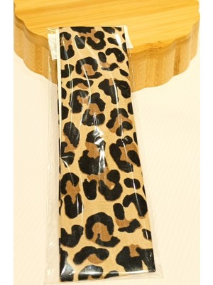 Monalisa Home Lüks Leopar Desenli Gösterişli Elastik Saç Bandana