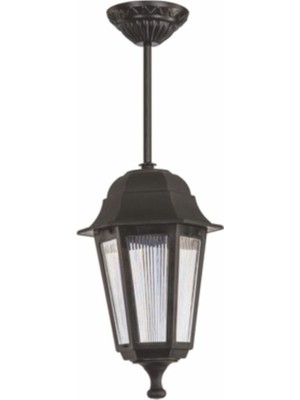 Şık Altıgen Sarkıt Bahçe Armatürü Siyah, Modern ve Zarif Tasarım.