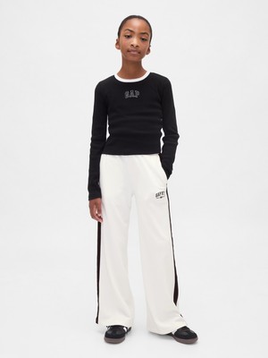 Gap Kız Çocuk Beyaz Vintagesoft Baggy Gap Logo Pantolon