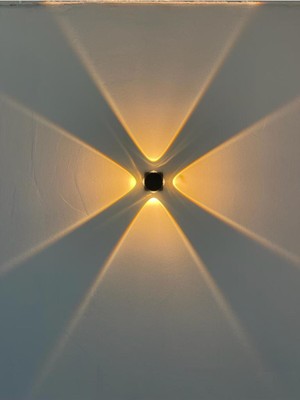 4W Siyah Dekoratif Iç ve Dış Mekan LED Aplik, Elektrikli Duvar Aydınlatması