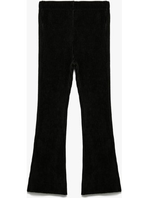 Beli Lastikli Ispanyol Paça Kadife Tayt