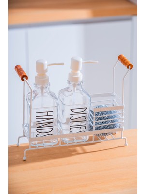 Metal Standlı Ikili Sıvı Sabunluk, 500 Ml, Şık ve Dayanıklı Tasarım