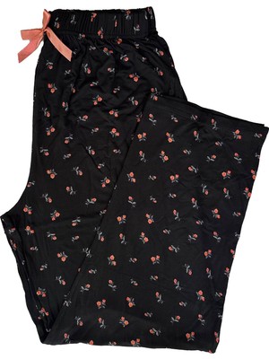 Çiçek Desenli Kaliteli Büyük Beden Modal Pijama Altı Desenli, Lüks Kalite Modal Kumaş