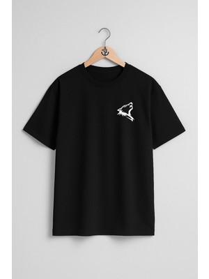 Oversize Kurt Wolf Cep Tasarımlı Unisex T-Shirt