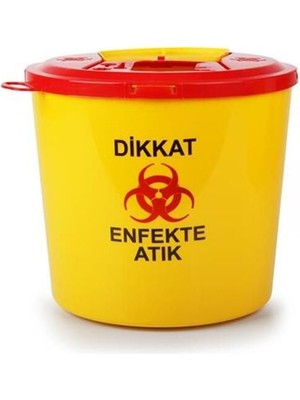Gri 5 Litre Tıbbi Atık Plastik Çöp Kovası, Hijyenik ve Kullanışlı Tasarım