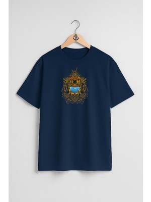 Oversize Dalgıç Antique Diving Helmet Göğüs Tasarımlı Unisex T-Shirt