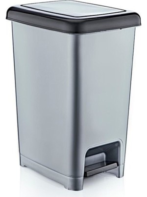 Gri Slim Pedallı 25 Lt Plastik Çöp Kovası, Şık ve Kullanışlı Tasarım