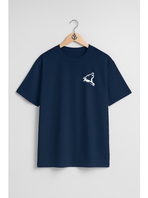 Oversize Kurt Wolf Cep ve Sırt Tasarımlı Unisex T-Shirt