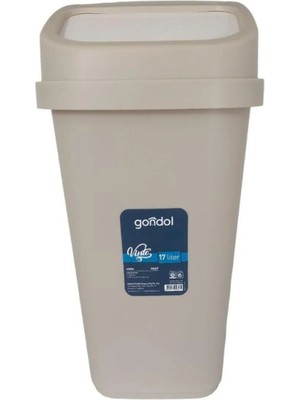 Şık Siyah Plastik 17 Lt Kapaklı Çöp Kovası ROYALEKS-G647
