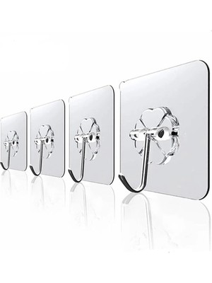 Haus Askı Askılık 5 Adet Güçlü Şeffaf Duvar Askısı Askılığı Yapışkan Vantuz Kanca Mutfak Banyo Aksesuar