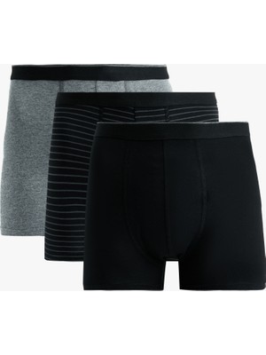 Çizgili Pamuklu 3'lü Boxer Seti