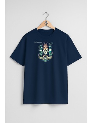 Oversize Wednesday Addams Göğüs Tasarımlı Unisex T-Shirt