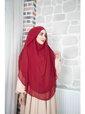 Gölgeli Sufle Hijap Khimar Tesettür Hazır Türban Şal