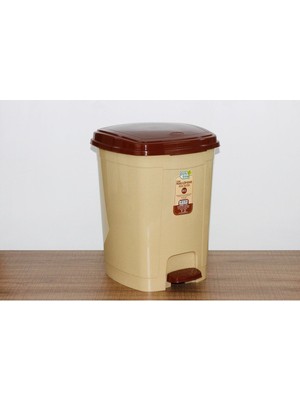 Ekru Pedallı Plastik Çöp Kovası 22 Litre, Dayanıklı ve Şık Tasarım