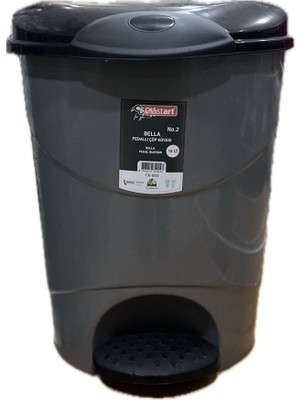 19 Litre Pedallı Çöp Kovası, Gri, Pratik ve Şık Tasarım