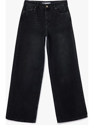 Düşük Bel Rahat Kalıp Geniş Paça Jean Pantolon - Loose Straight Fit Jean