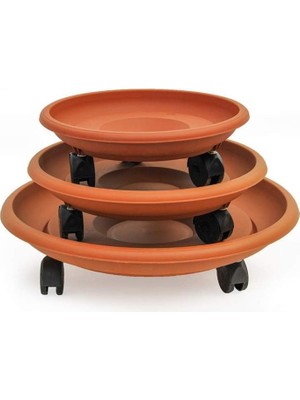 Omnipazar So- Tekerlekli Saksı Tabağı Kiremit 3 Boy